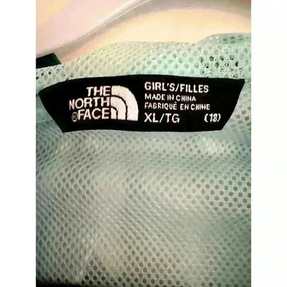 The North Face Girls NF0A2U3F Zipline Rain Jacket Hood Green/Mint XL 18 - Picture 4 of 7